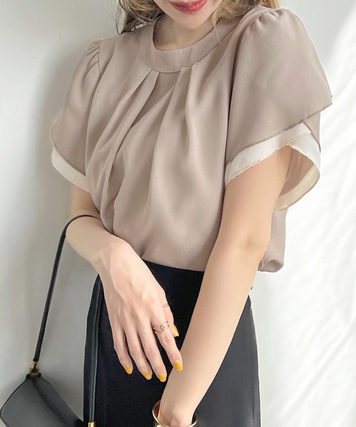 「Futier land」 半袖ブラウス LARGE ネイビー レディース_画像8