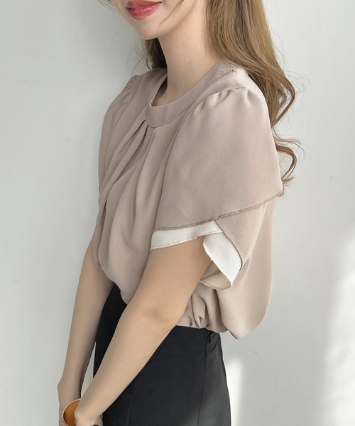 「Futier land」 半袖ブラウス LARGE ネイビー レディース_画像9