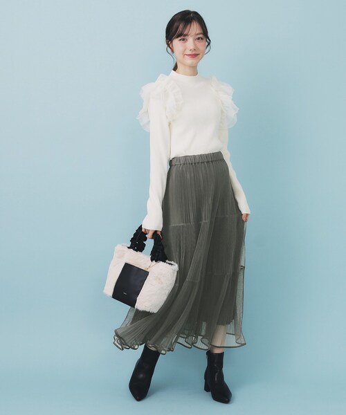 ラウンドマウス☆スカート☆リバーシブル index（インデックス） スカート リバーシブルチュールティアード