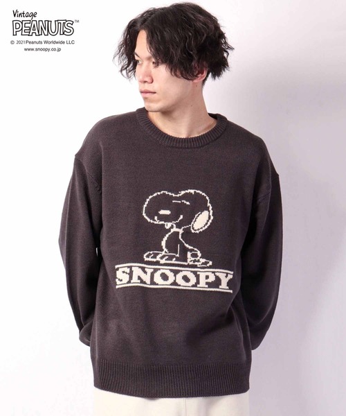 「PEANUTS」 長袖ニット LL ベージュ レディース_画像2