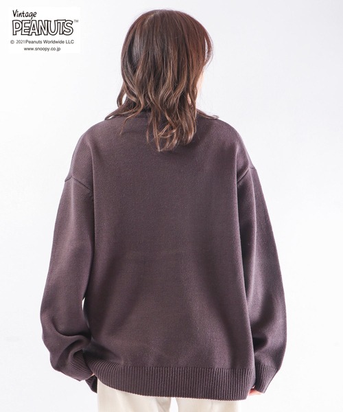 「PEANUTS」 長袖ニット LL ベージュ レディース_画像4