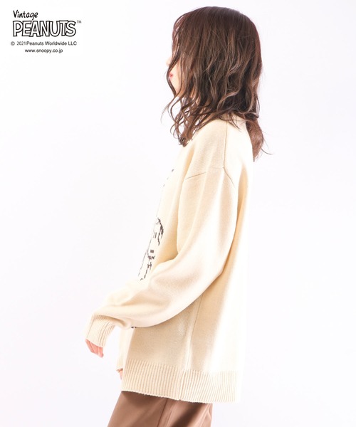「PEANUTS」 長袖ニット LL ベージュ レディース_画像8