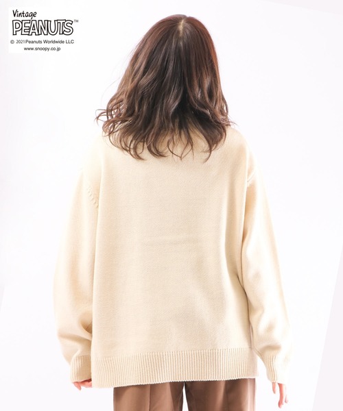 「PEANUTS」 長袖ニット LL ベージュ レディース_画像9