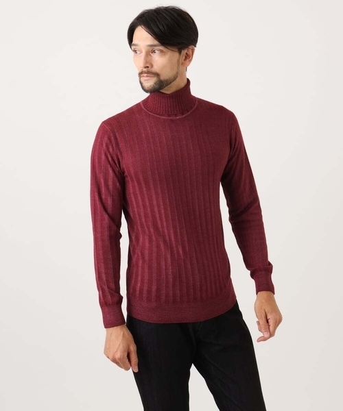 ミッシェルクランオム（MICHEL  HOMME）/ガーメントダイリブ　タートルネックニット MICHEL KLEIN HOMME（ミッシェルクラン オム） セーター ニット