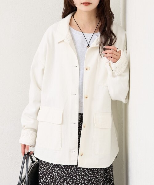 mystic（ミスティック） ブルゾン アウター 裾レースツイルジャケット