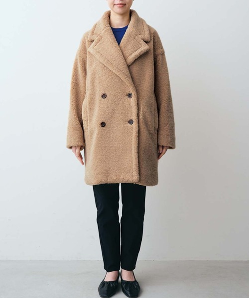 「IEDIT」 ピーコート LARGE ライトベージュ レディース_画像2