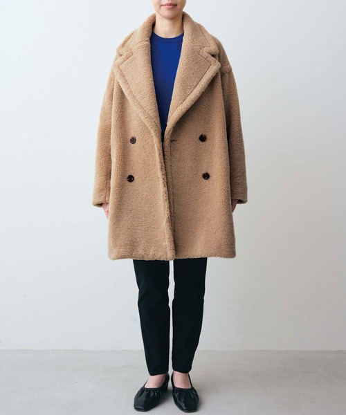 「IEDIT」 ピーコート LARGE ライトベージュ レディース_画像3