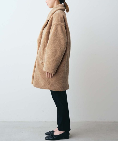 「IEDIT」 ピーコート LARGE ライトベージュ レディース_画像4