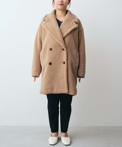 「IEDIT」 ピーコート LARGE ライトベージュ レディース_画像7