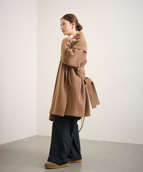 フレームワーク ウール ハーフコート ライトグレー フレームワーク FRAMeWORK ≪追加 / 新色≫ハミルトンリバーテーラード