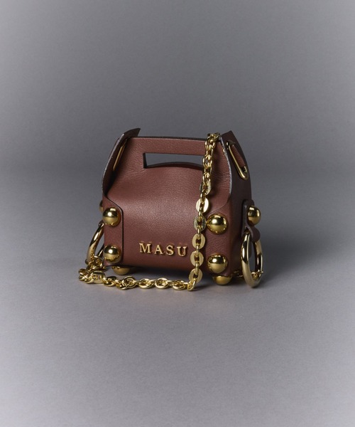 かごバッグ カゴバッグ 「M A S U」LEATHER CAKE BAG PETITの画像