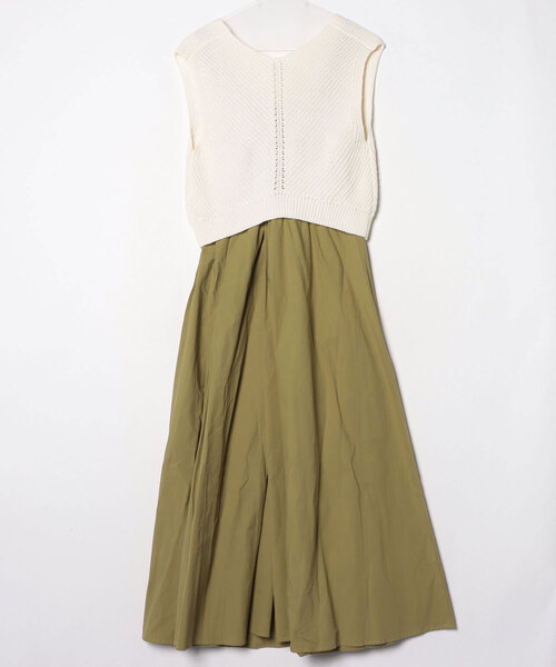 「titivate」 コンビワンピース M グリーン レディース_画像2