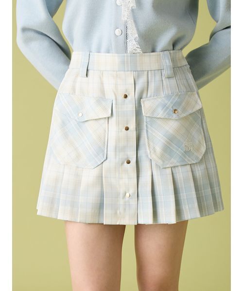 FURFUR（ファーファー） スカート チェック柄プリーツミニスカート