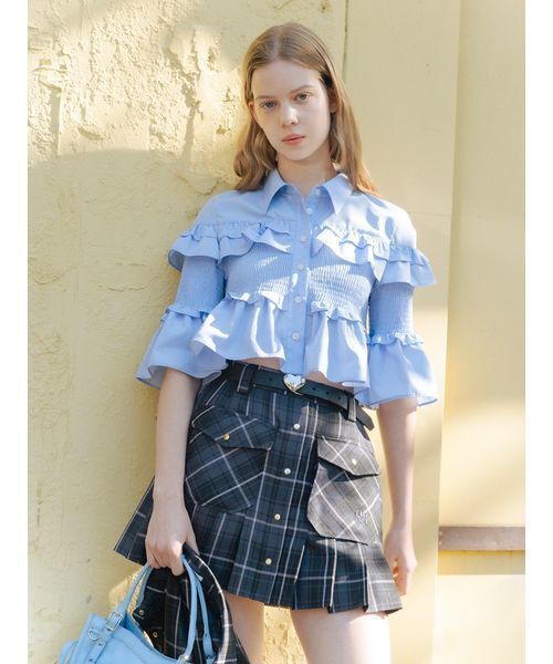 FURFUR（ファーファー） スカート チェック柄プリーツミニスカート