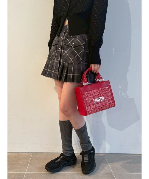 FURFUR（ファーファー） スカート チェック柄プリーツミニスカート