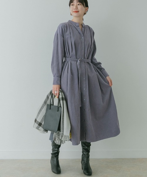 「KBF+」 長袖ワンピース ONE チャコールグレー レディース_画像2