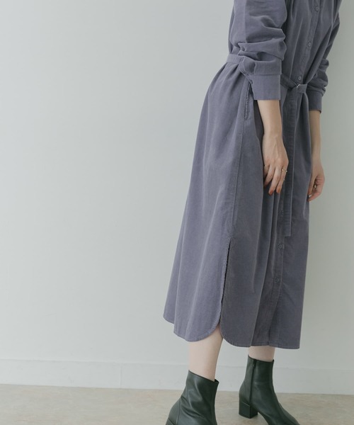 「KBF+」 長袖ワンピース ONE チャコールグレー レディース_画像4