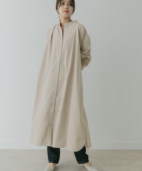 「KBF+」 長袖ワンピース ONE チャコールグレー レディース_画像9