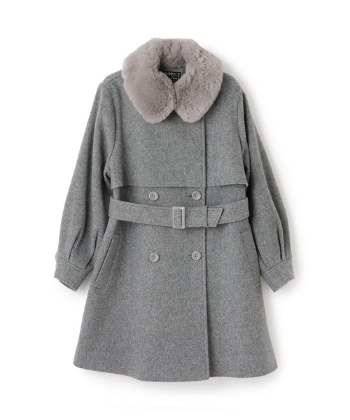 mezzo piano Jr． ウール　ダッフルコート　Ｓ140　ライトグレー mezzo piano Junior（メゾピアノ ジュニア） ダッフルコート コート