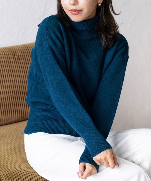 「VitaFelice」 「aroco」長袖ニット FREE グリーン レディース_画像6