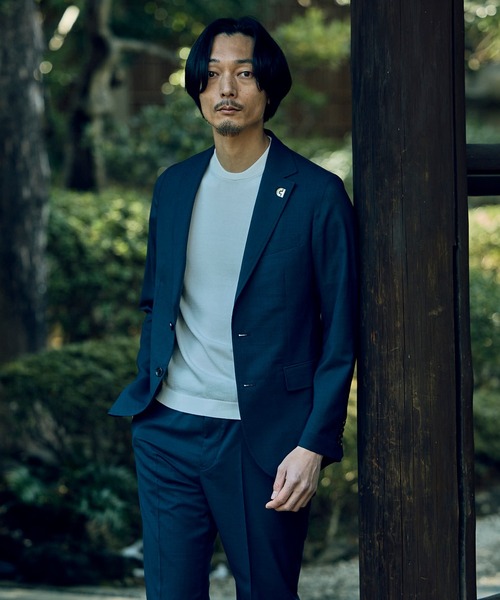ジャケット テーラードジャケット 「COLE HAAN/コール ハーン」別注 サマーサイロフィルウールピンチェックジャケット「通気性」 メンズの画像