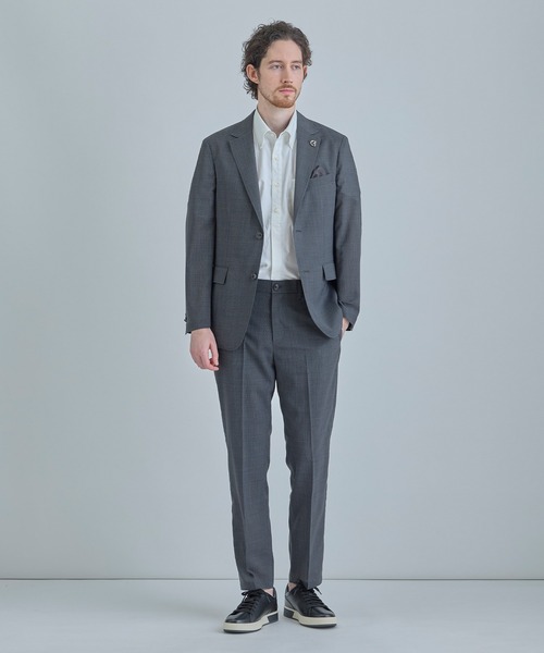 ジャケット テーラードジャケット 「COLE HAAN/コール ハーン」別注 サマーサイロフィルウールピンチェックジャケット「通気性」 メンズの画像