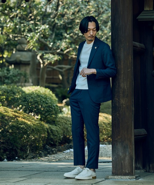 ジャケット テーラードジャケット 「COLE HAAN/コール ハーン」別注 サマーサイロフィルウールピンチェックジャケット「通気性」 メンズの画像