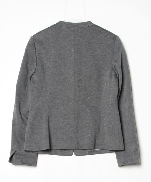 「TRANS WORK」 ノーカラージャケット 40 グレー レディース_画像2