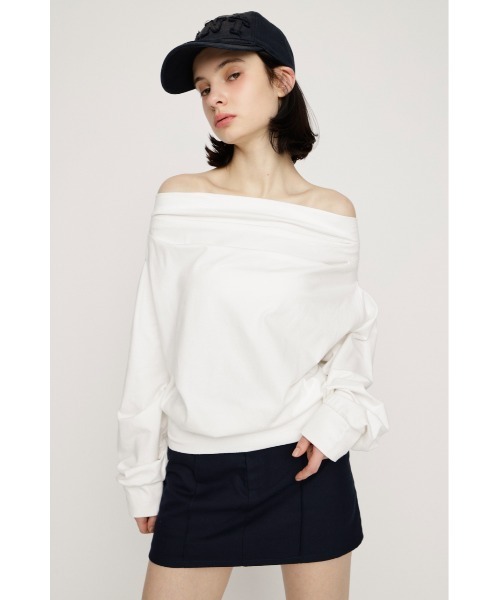 SLY（スライ） トレーナー スウェット TUCKED OFFSHOULDER TOPS オフ
