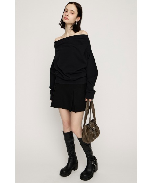 SLY（スライ） トレーナー スウェット TUCKED OFFSHOULDER TOPS オフ