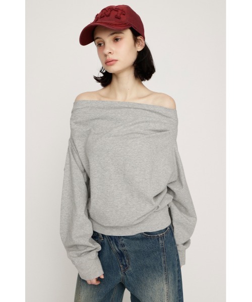 SLY（スライ） トレーナー スウェット TUCKED OFFSHOULDER TOPS オフ
