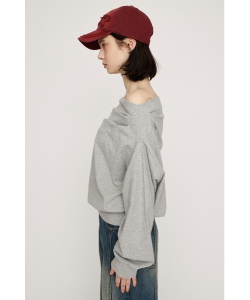 SLY（スライ） トレーナー スウェット TUCKED OFFSHOULDER TOPS オフ