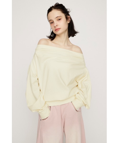 SLY（スライ） トレーナー スウェット TUCKED OFFSHOULDER TOPS オフ
