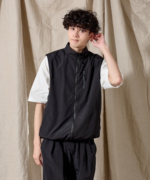 「WETTEMPT」 ナイロンベスト MEDIUM ネイビー メンズ_画像8