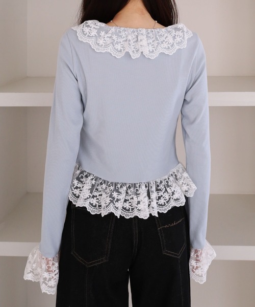 archives（アルシーヴ） tシャツ ドッキングレースフリルカット