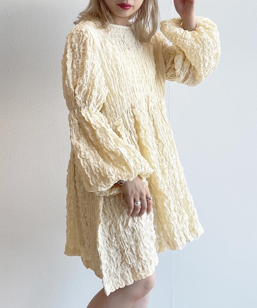 「w closet」 長袖ワンピース FREE アイボリー レディース_画像3