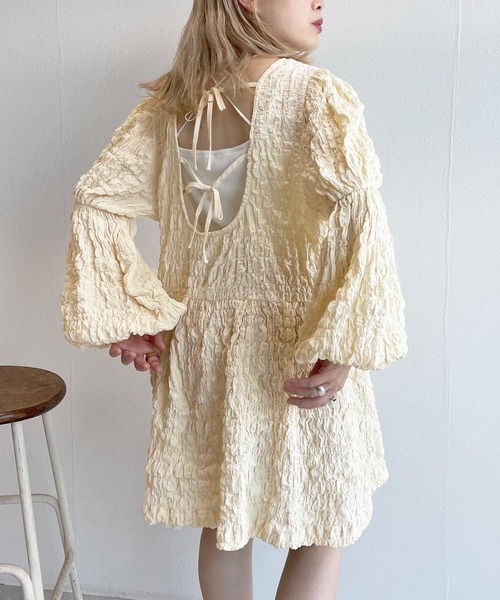 「w closet」 長袖ワンピース FREE アイボリー レディース_画像4