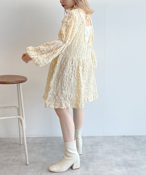 「w closet」 長袖ワンピース FREE アイボリー レディース_画像5