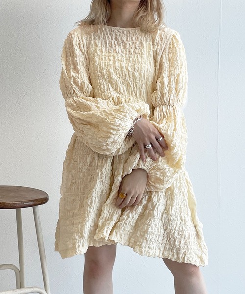 「w closet」 長袖ワンピース FREE アイボリー レディース_画像6