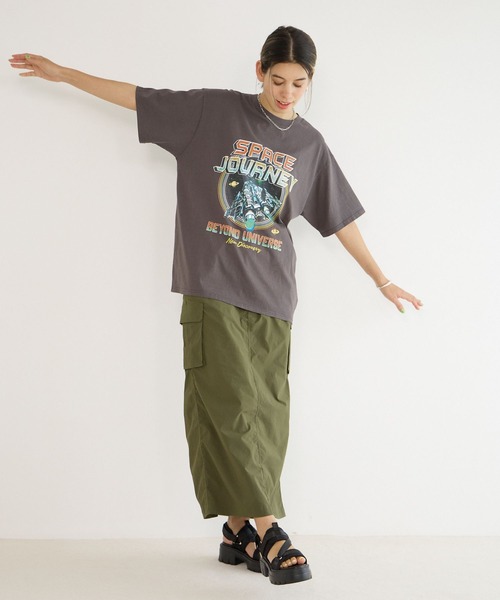 「BAYFLOW」 半袖Tシャツ FREE グレイッシュベージュ レディース_画像2