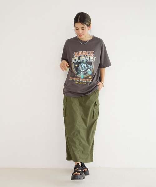 「BAYFLOW」 半袖Tシャツ FREE グレイッシュベージュ レディース_画像4