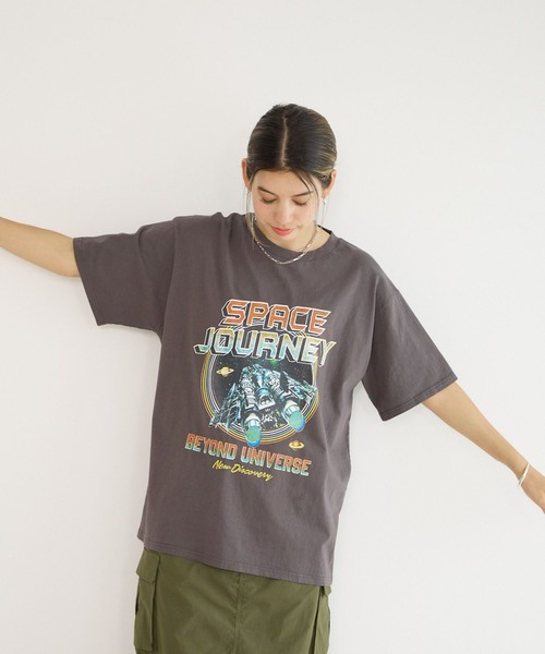 「BAYFLOW」 半袖Tシャツ FREE グレイッシュベージュ レディース_画像8