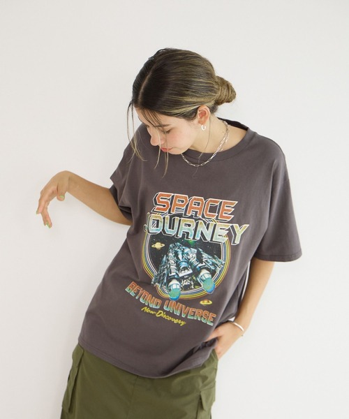 「BAYFLOW」 半袖Tシャツ FREE グレイッシュベージュ レディース_画像9