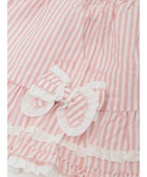 PINK HOUSE ピンクハウス チュニック エプロン タブリエ PINK HOUSE（ピンクハウス） エプロン ローンフリル使いストライプ