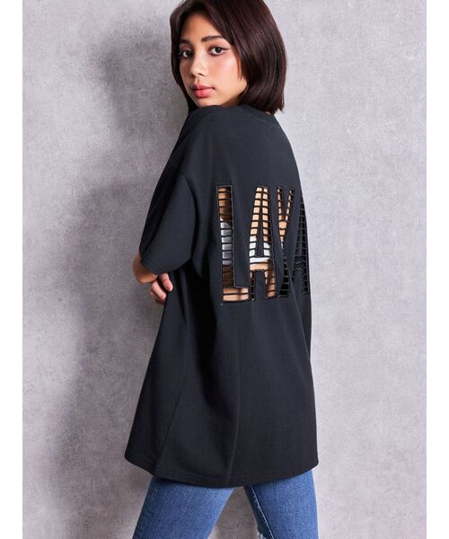 gyahtei グラフィックTシャツ L JUMADIBA GYDA（ジェイダ） tシャツ 半袖 LAXAメッシュBIG Tシャツ レディース