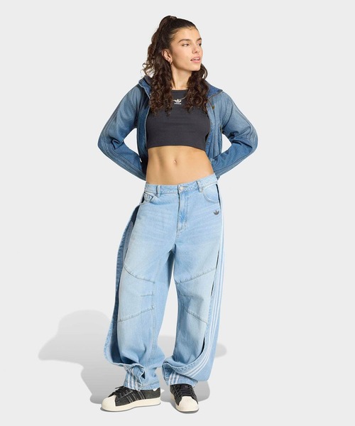 adidas Originals デニム リラックスパンツ アディダス 美品 adidas（アディダス） ジーンズ デニム デニムパンツ レディース