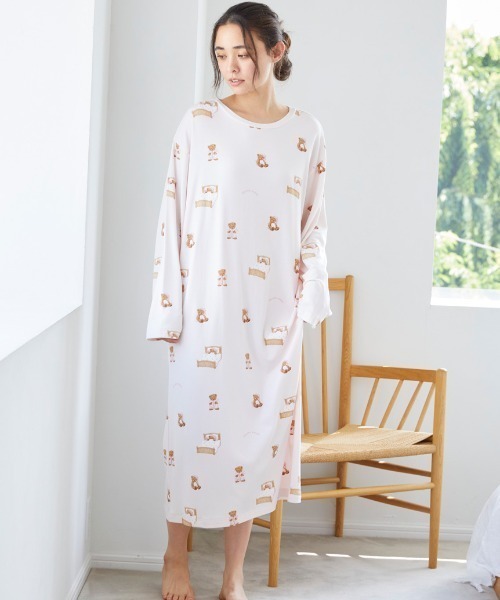 gelato pique（ジェラートピケ） 長袖ワンピース ONE SIZE ピンク