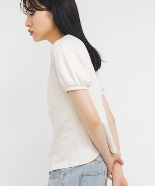 tシャツ アシメトリーデザインカットソー レディースの画像