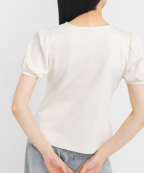 tシャツ アシメトリーデザインカットソー レディースの画像