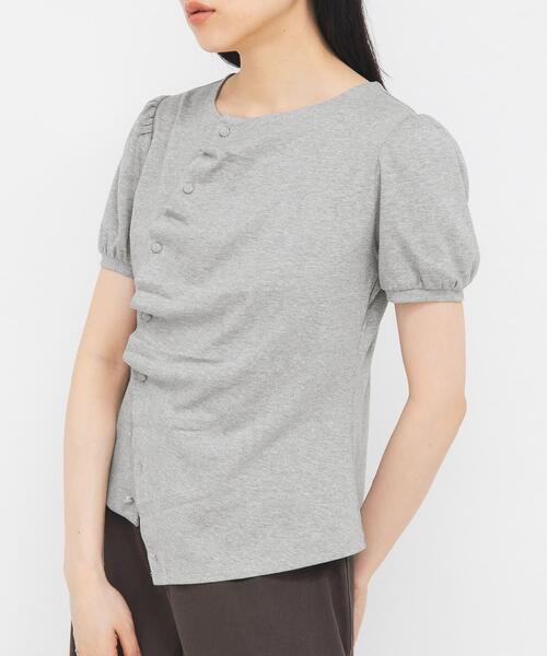 tシャツ アシメトリーデザインカットソー レディースの画像